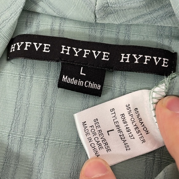 Hyfve Jumpsuit Women's Large Green Long Sleeve V-Neck - Picture 12 of 16